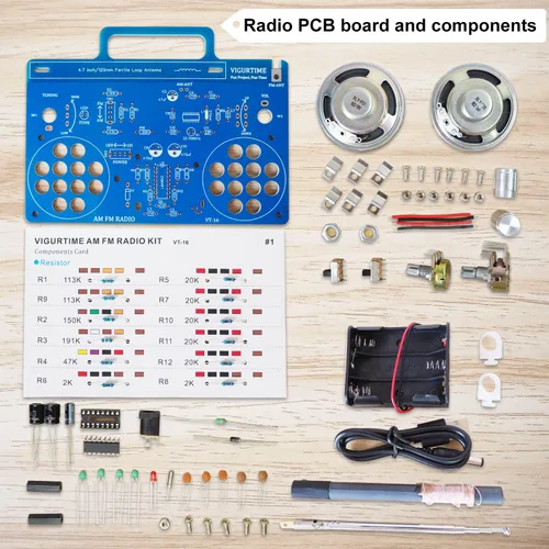 Vista 2 de Kit de radio AM/FM Proyecto de soldadura Kit de bricolaje para practicar enseñanza electrónica Estéreo Gran proyecto STEM y regalo Versión