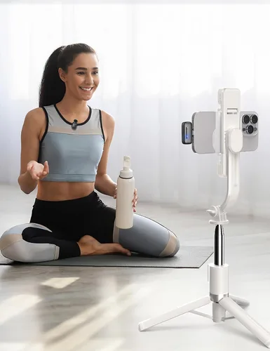 Vista 9 de Mini micrófono de solapa inalámbrico para iPhone y Android, micrófonos de clip dual con funda de carga de 30 horas, cancelación de ruido