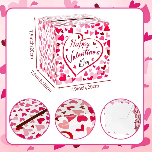 Vista 2 de Hxezoc Caja de Tarjetas de San Valentín Recuerdos Buzón Feliz Día de San Valentín Caja de Cartón para Aula de Niños, Día de San Valentín, Baby