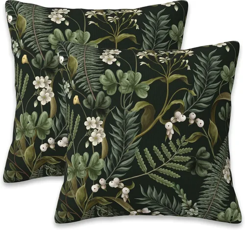 Vista 13 de Fundas de almohada Naqiuli azules florales de 16x16 pulgadas, juego de 2 fundas de almohada decorativas, fundas de cojín para dormitorio, sala