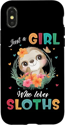 Vista 5 de Just a Girl Who Loves Sloths Case for iPhone 17