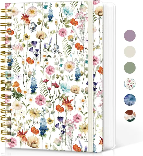 Vista 14 de Cuaderno rayado en espiral para el trabajo, 300 páginas gruesas B5 (7.1 x 10 pulgadas), diario a rayas universitarias para mujeres y escritura
