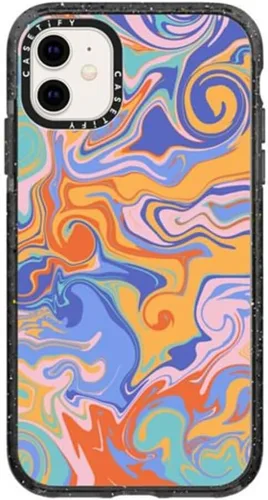 Vista 126 de Funda Impact de CASETiFY para iPhone 11 - Tiempo A Solas de Esther Kim - Negro Claro
