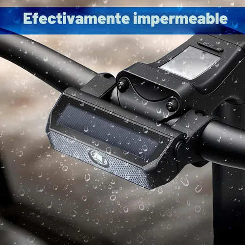 Vista 9 de Faro de bicicleta, luces solares para bicicleta, luz delantera de bicicleta inteligente, LED intermitente para bicicleta, lámpara de advertencia
