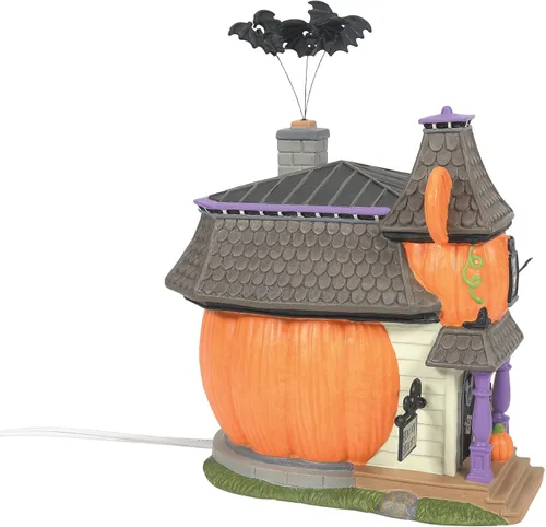 Vista 4 de Department 56 Disney Halloween Village Mickey's Pumpkintown Haunted Manor - Edificio iluminado, 6.81 pulgadas, multicolor