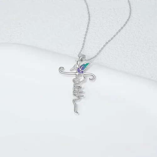 Vista 5 de TALYKONG LadybugHummingbird Necklace Gifts for Women Ladybug Cross Faith Necklace Christmas Jewelry for Mother Daughter Grandma