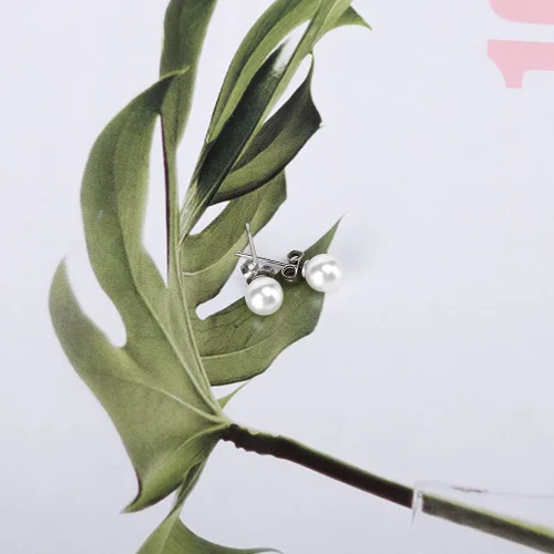 Vista 7 de Collar de perlas de imitación de cristal de imitación de cristal blanco de 14.5 pulgadas de 0.236 in, pulsera de pendientes, cuentas de arcilla