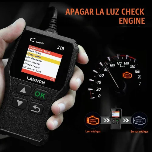 Vista 3 de LAUNCH Lector de código de falla del motor del escáner OBD2, lector de código CR319, herramienta de escaneo de diagnóstico CAN soporta búsqueda DTC