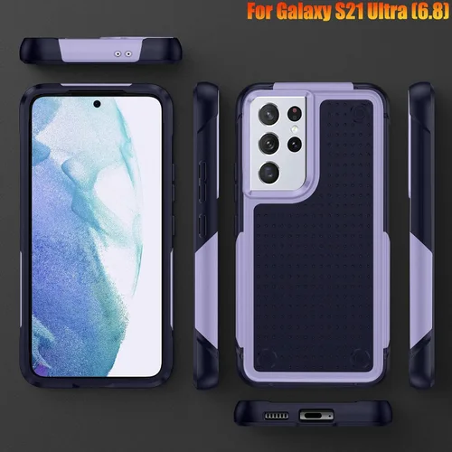 Vista 8 de Funda resistente para Samsung Galaxy S21 Ultra de 6.8 pulgadas, 4 esquinas con bolsas de aire [protección contra caídas de 12 pies], agarre