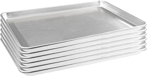 Vista 13 de HARDURA - Bandeja de aluminio para hornear de 18 pulgadas de largo x 13 pulgadas de ancho x 1 pulgadas de alto, 12 paquetes, para horno en panadería