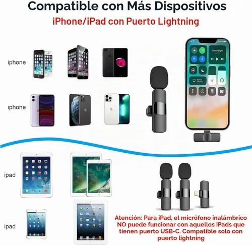 Vista 4 de MAYBESTA - Mini micrófono inalámbrico para iPhone, micrófono de solapa Lavalier para grabación de audio y video, micrófonos creadores de contenido