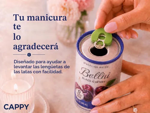 Vista 7 de The Cappy - Abrelatas de bebidas reutilizables (paquete de 4), se adapta a todas las latas estándar, combinaciones de colores surtidos