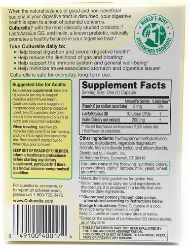 Vista 2 de Culturelle Probiótico para la salud digestiva - 2 cajas, 80 cápsulas cada una