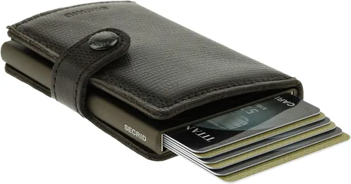 Vista 2 de Secrid Cartera delgada para hombre, piel auténtica, tarjetero RFID máximo 12 tarjetas