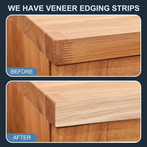 Vista 5 de PATIKIL Bandas de borde de abedul, cinta de chapa de madera de 1-1/2 pulgadas x 25 pies, bandas de borde de madera contrachapada flexible prepegadas