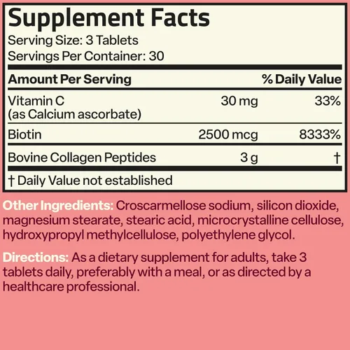 Vista 8 de Bronson Péptidos de colágeno 3000mg (por porción) con biotina y vitamina C - para el apoyo del cabello, la piel y las uñas, sin OGM, 90 tabletas