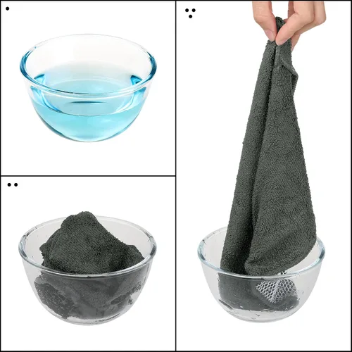 Vista 4 de uxcell Juego de 10 paños de cocina para platos, paños de microfibra absorbentes de secado rápido, trapos de cocina con lado de limpieza de cocina