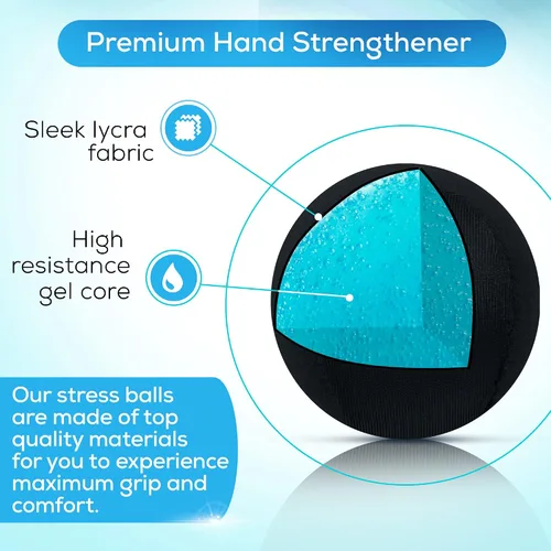 Vista 3 de Serenilite Bolas de estrés para adultos, pelota de apretar para terapia de manos, pelota antiestrés, ejercitadores de mano para terapia