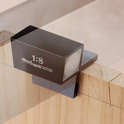 Vista 2 de Guía de sierra de cola de milano - Ángulo 1:6 para madera blanda - Herramienta magnética de carpintería de aluminio CNC para precisión de corte