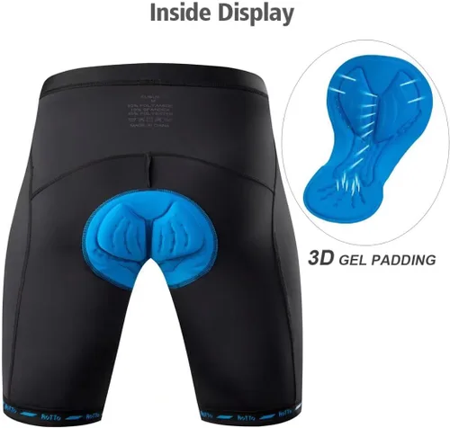 Vista 5 de ROTTO Pantalones cortos de ciclismo para hombre con acolchado de gel
