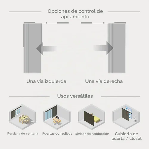 Vista 7 de GoDear Design Persianas Verticales Deslizantes Ajustables para Ventanas 45.8"- 86" An x 96" Al, Persianas de Rieles con Paneles Extensibles