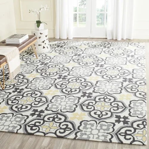 Vista 8 de SAFAVIEH Four Seasons Collection FRS230B - Alfombra de pasillo floral con gancho a mano, 2 pies 3 pulgadas x 8 pies, azul/marfil