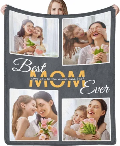 Vista 12 de D-Story Manta con fotos personalizada fabricada en Estados Unidos, regalo de foto conmemorativa personalizada para parejas, acogedora y cálida
