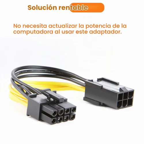 Vista 2 de CableCreation Cable adaptador de alimentación PCIe Express de 6 pines a 8 pines, paquete de 2 unidades, 4 pulgadas