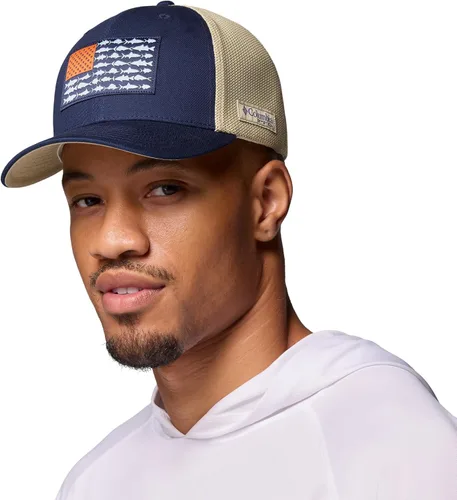 Vista 203 de Columbia Gorra de bola de malla Bandera antigua de malva/blanco/pescado