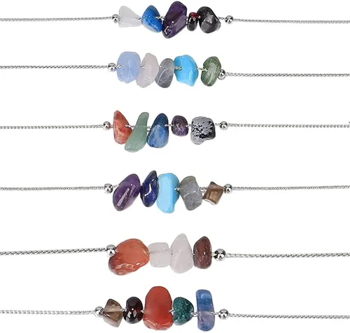Vista 2 de Gargantilla con signo del zodiaco de 12 constelaciones, cristal crudo, piedra natural, curativa, chakra, horóscopo, astrología, joyería para mujer