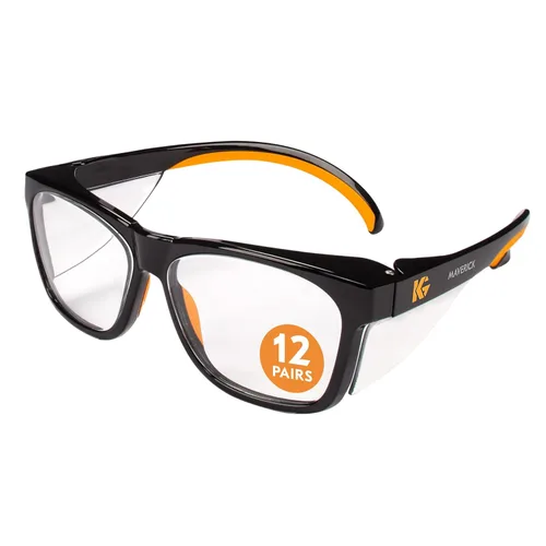 Vista 10 de KleenGuard™ V30 Maverick™ - Gafas de seguridad (49311), con revestimiento antivaho KleenVision™, lentes ahumadas, montura negra, gafas de sol unisex
