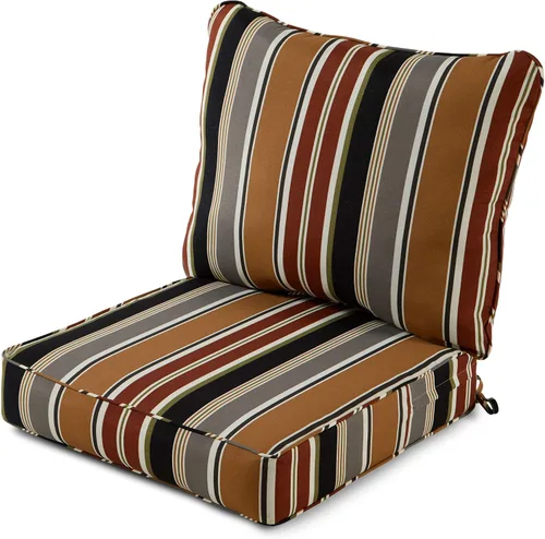 Vista 22 de Greendale Home Fashions Juego de cojines de asiento profundo para exterior de 2 piezas, Adobe Ártico