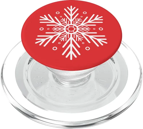 Vista 8 de Lindos copos de nieve blancos - PopSockets PopSockets estándar PopGrip de Navidad