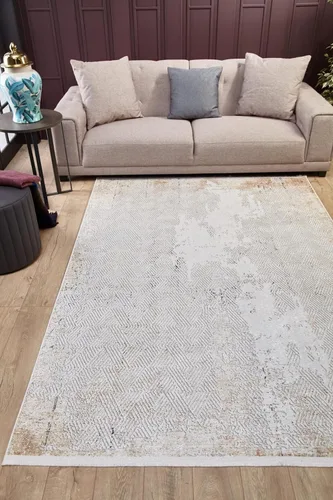 Vista 2 de Wazirabad - Alfombra moderna de algodón lavable a máquina, antideslizante, para sala de estar, dormitorio, cuarto de bebé, pasillo, 2 pies 7