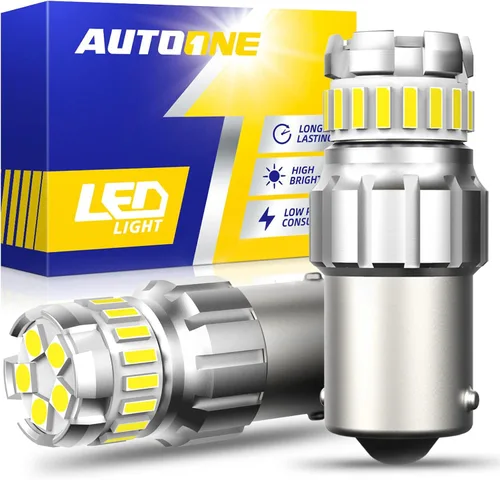 Vista 9 de AUTOONE 1156 bombillas LED para luz de freno, 300% más brillantes BA15S 7506 1003 1141 P21W, bombillas LED de reemplazo de color rojo brillante