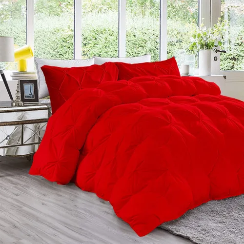 Vista 17 de Juego de edredón plisado de 3 piezas de 21.16 oz/m² para todas las estaciones (edredón + 2 fundas de almohada), relleno de edredón de algodón