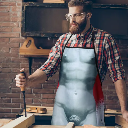 Vista 6 de Cabilock Delantal de cocina novedoso para hombre, divertido delantal de estatua de David para adultos para asar a la parrilla, hornear, cocina