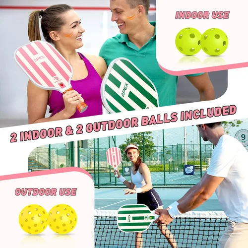 Vista 5 de Pickleball Paddles Set of 2/4, USAPA Approved Lightweight Fiberglass Pickleball Set with 4 Pickleballs, 1 Pickleball Sling Bag, Pickleball Gifts for