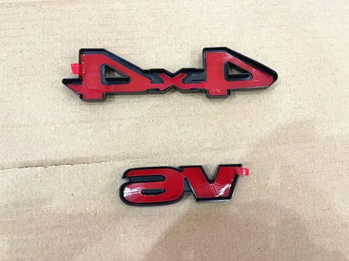Vista 3 de PUOU 2 piezas para TACOMA SR V6 4X4 BLACKOUT EMBLEM Overlay Kit 2016-2020, negro
