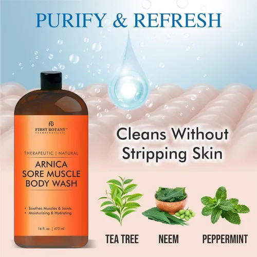 Vista 3 de First Botany, Gel de ducha All Natural para el cuerpo, combate el olor corporal, el pie de atleta, la picazón, los problemas de uñas, la caspa