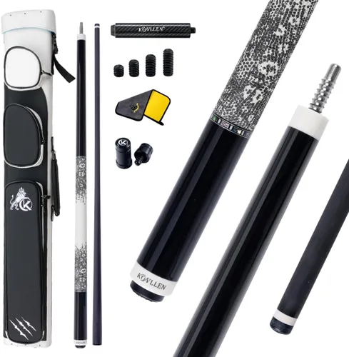 Vista 10 de KONLLEN Carbon Fiber Pool Cue, Low Deflection Shaft with Pro Taper 1.0 Taco negro