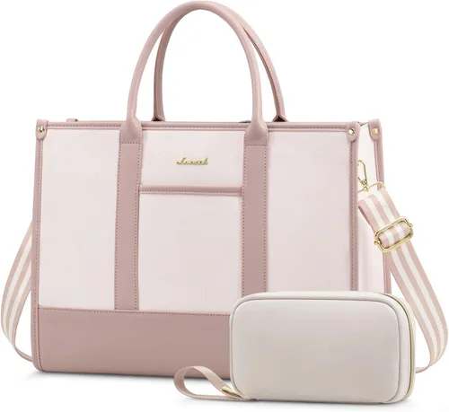 Vista 12 de LOVEVOOK Bolso para laptop y bolsa de mano para mujeres, bolso de trabajo de 15.6 pulgadas, gran bolso profesional para maestra, liviano, bolso