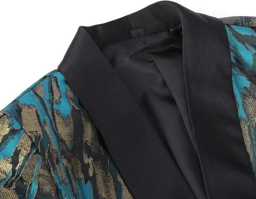 Vista 6 de SWOTGdoby Traje de esmoquin para niños, vestido formal de jacquard de 3 piezas, blazer y chaleco