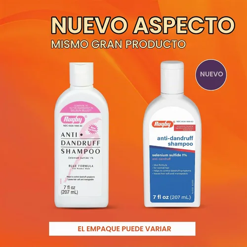 Vista 7 de Rugby - Champú anticaspa de sulfuro de selenio, fórmula azul para cabello