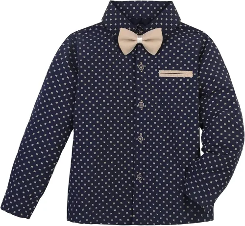 Vista 2 de Lilax Conjunto de pantalón de esmoquin con tirantes y camisa para hombre
