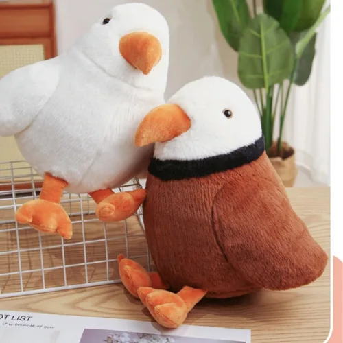 Vista 5 de Peluche grande de águila calva – Animal de peluche de águila de 11.8 pulgadas – Juguete de almohada de felpa y blando – Lindo juguete de peluche