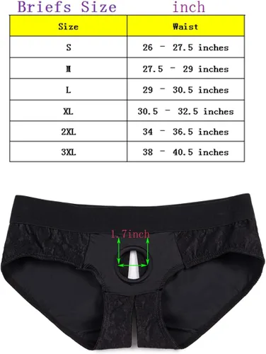 Vista 4 de Bragas con arnés con correa, bragas, ropa interior sin tirantes para hombres, mujeres, parejas, unisex