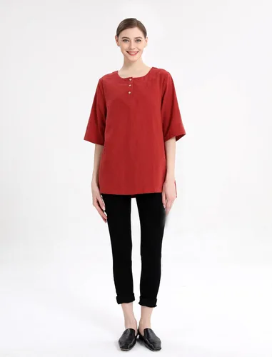 Vista 4 de Minibee Para Mujer - Blusa - Playera - Jacquard de algodónlino - Manga 34