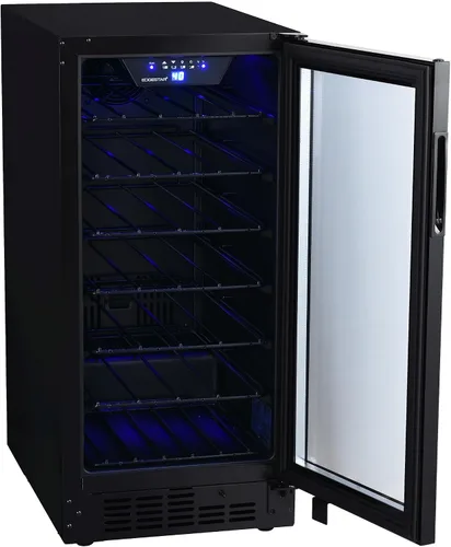 Vista 6 de EdgeStar BWR301BL - Enfriador de vino integrado de 25 botellas de 15 pulgadas de ancho con puerta reversible e iluminación LED, color negro