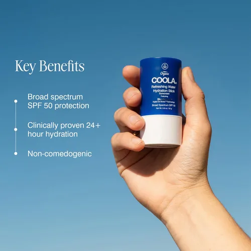 Vista 3 de COOLA Hidratante facial orgánico refrescante con SPF 50, protector solar facial probado por dermatólogos con tecnología digital BlueScreen Derivada